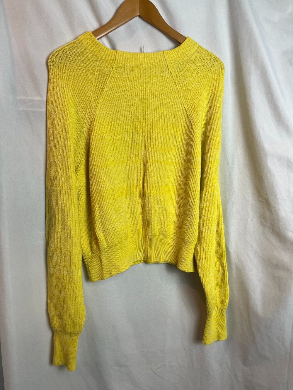 Women's Yellow Free People Crew neck Sweater, Size M